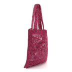 Raffia Summer Banana Tote Fuchsia Rose