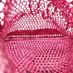 Raffia Summer Banana Tote Fuchsia Rose
