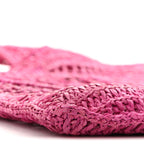 Raffia Summer Banana Tote Fuchsia Rose