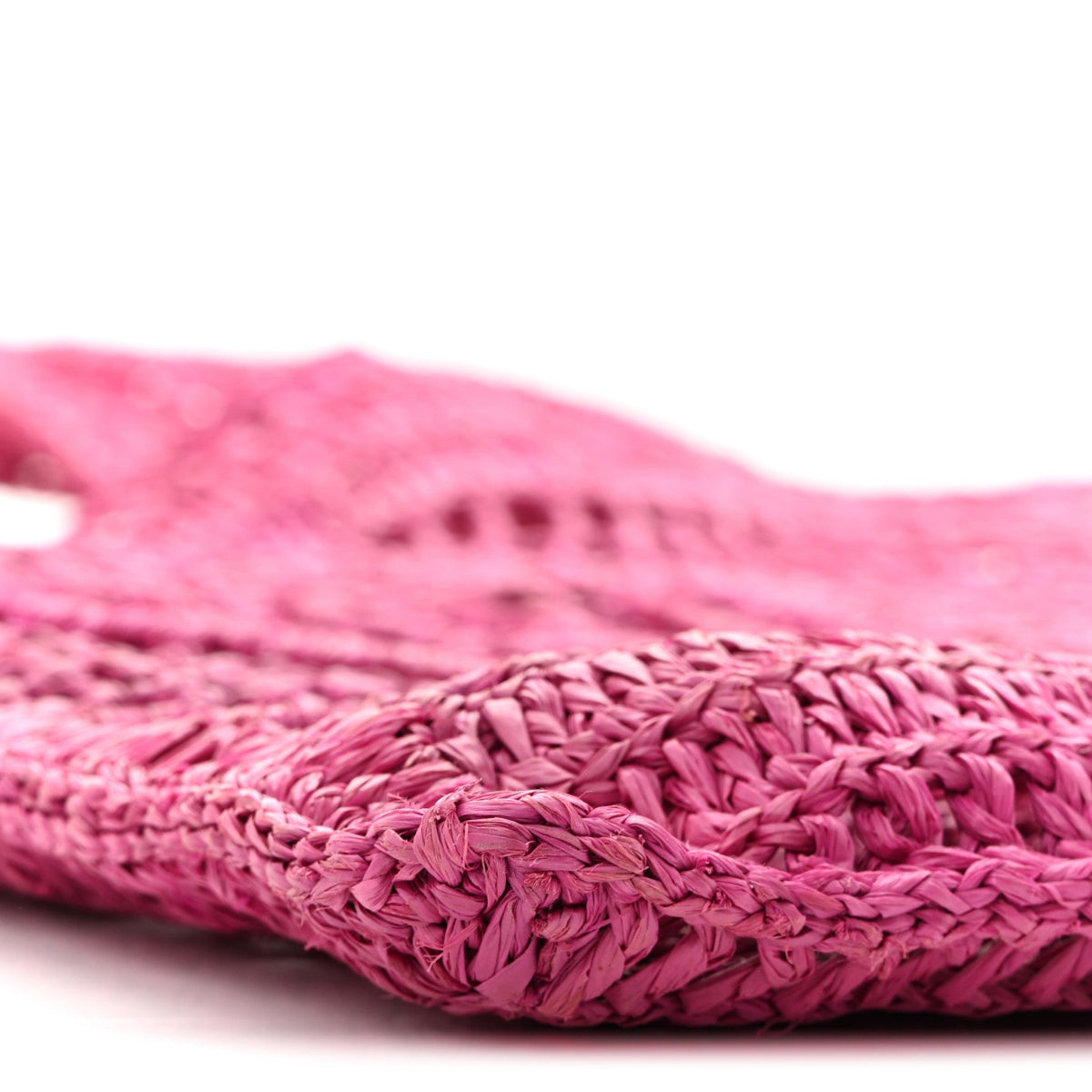 Raffia Summer Banana Tote Fuchsia Rose