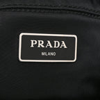 Re-Nylon Nappa Triangle Quilted Padded Small Double Handled Zip Tote Black