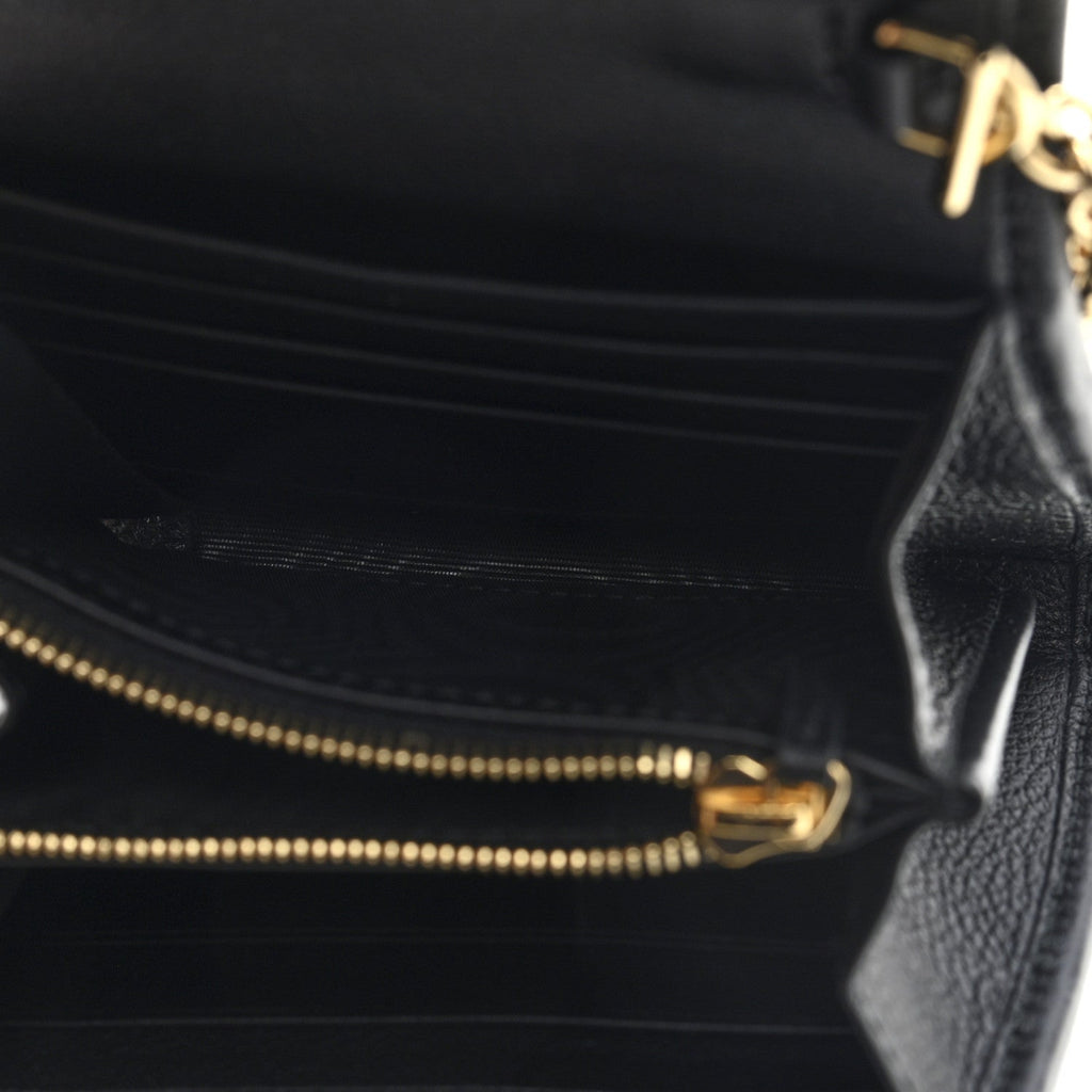 Roxy Calfskin Medium Blondie Chain Wallet Black