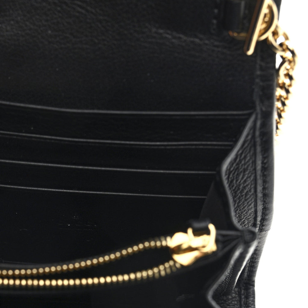 Roxy Calfskin Medium Blondie Chain Wallet Black