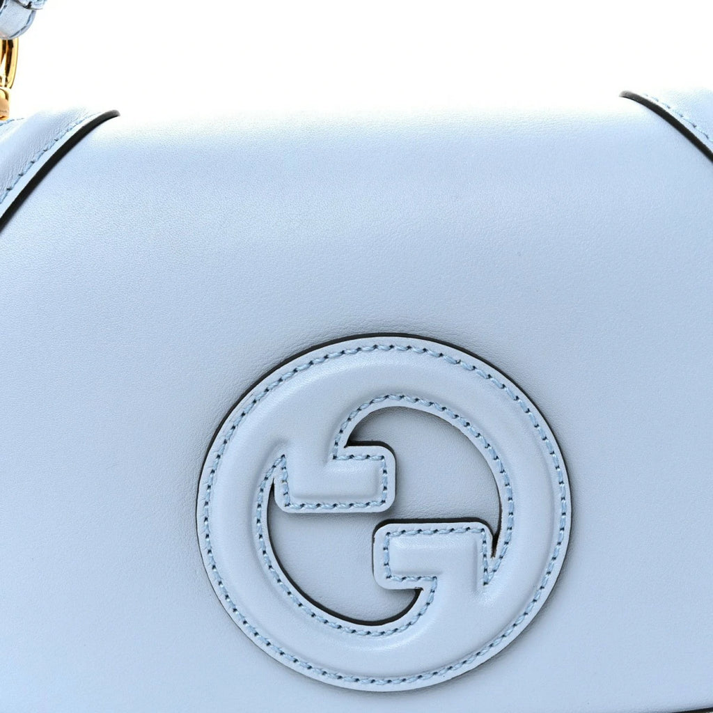 Roxy Calfskin Medium Blondie Top Handle Bag Cloudy Blue