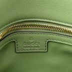 Roxy Calfskin Web Medium Blondie Top Handle Shoulder Flap Bag Salamander Green