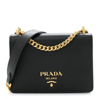Saffiano Chain Shoulder Bag Black
