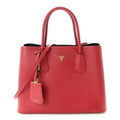 Saffiano Cuir Medium Double Bag Fuoco