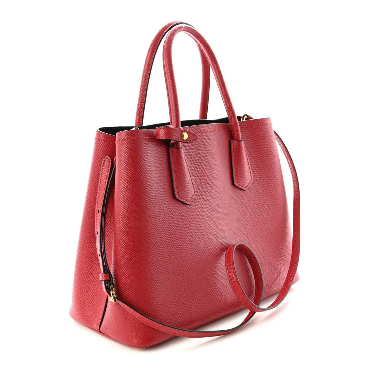 Saffiano Cuir Medium Double Bag Fuoco