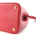 Saffiano Cuir Medium Double Bag Fuoco