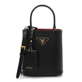 Saffiano Cuir Small Panier Bucket Bag Black Fuoco