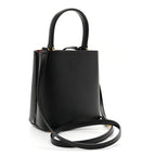Saffiano Cuir Small Panier Bucket Bag Black Fuoco