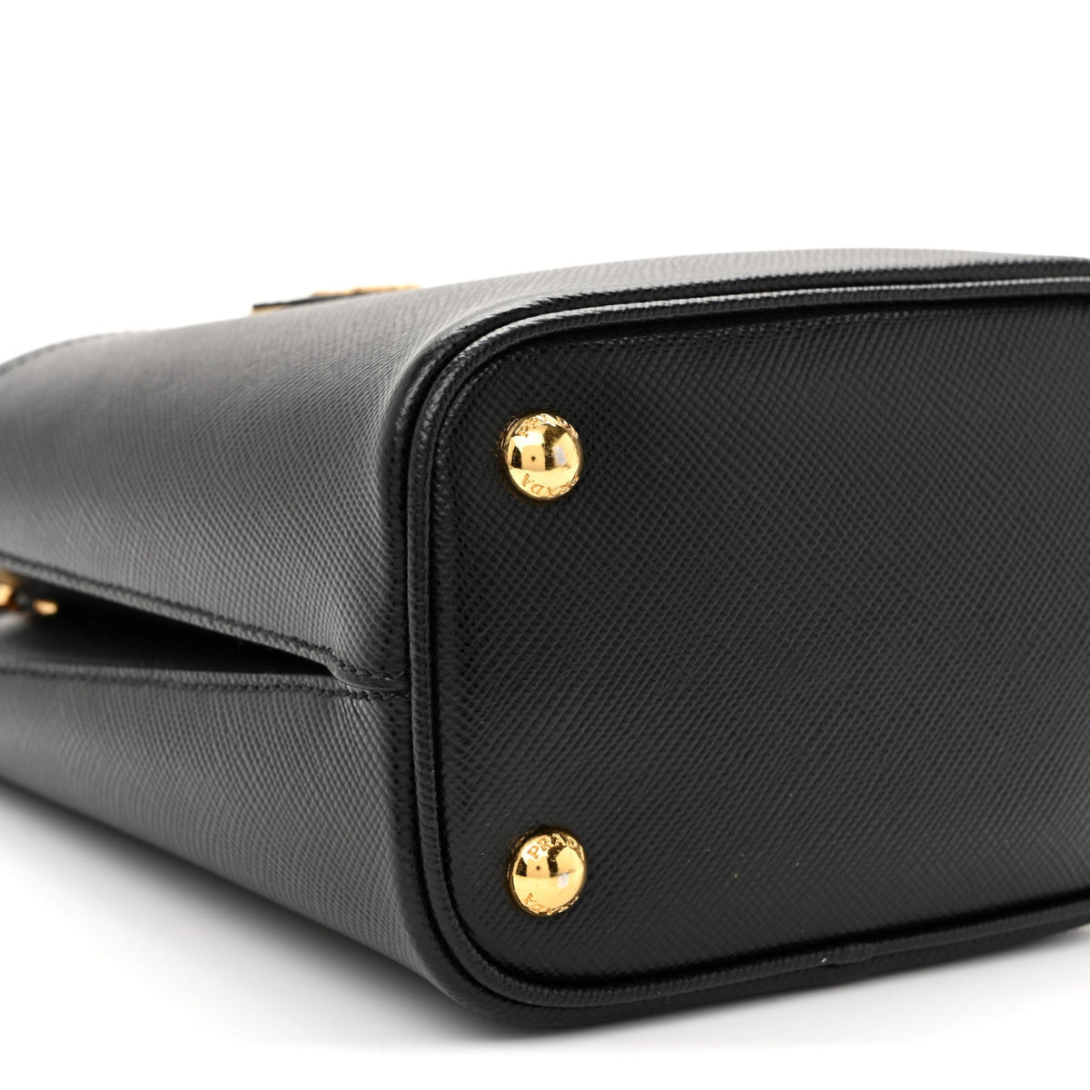 Saffiano Cuir Small Panier Bucket Bag Black Fuoco