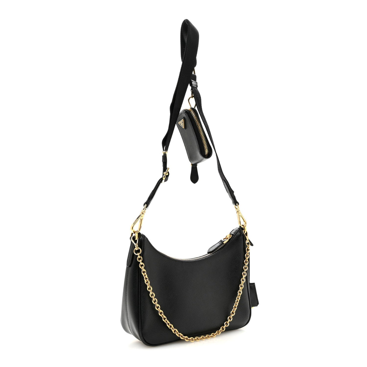 Saffiano Lux Re-Edition 2005 Shoulder Bag Black