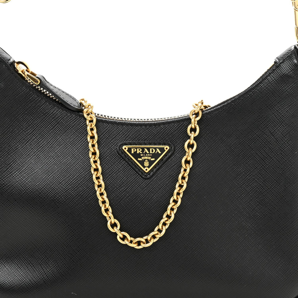 Saffiano Lux Re-Edition 2005 Shoulder Bag Black