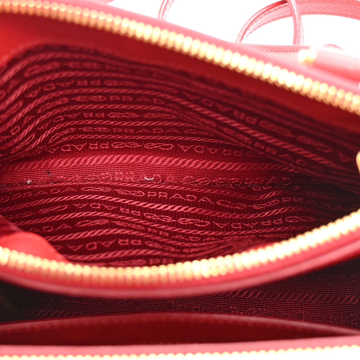 Saffiano Lux Small Galleria Double Zip Tote Fuoco