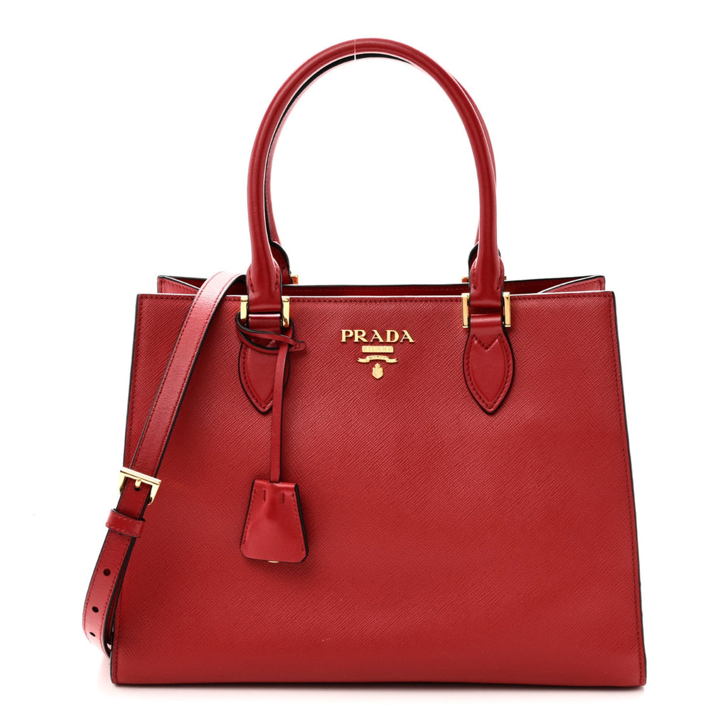 Saffiano Soft Calfskin Large Tote Fuoco