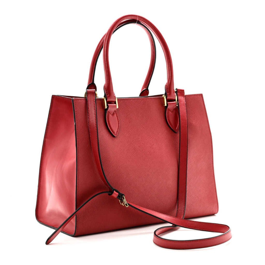 Saffiano Soft Calfskin Large Tote Fuoco