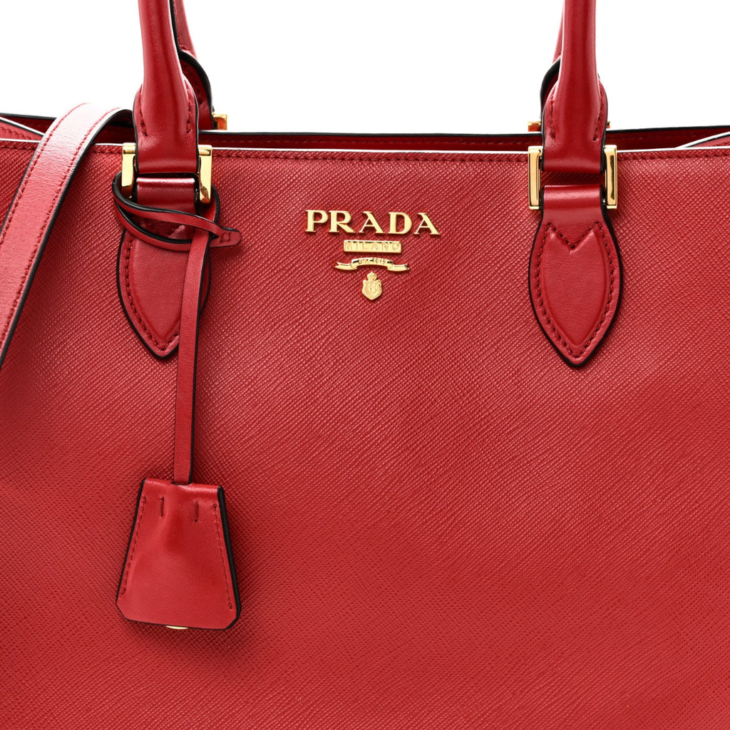 Saffiano Soft Calfskin Large Tote Fuoco