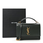 Calfskin Monogram Sunset Chain Wallet New Vert Fonce