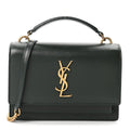 Calfskin Monogram Sunset Chain Wallet New Vert Fonce