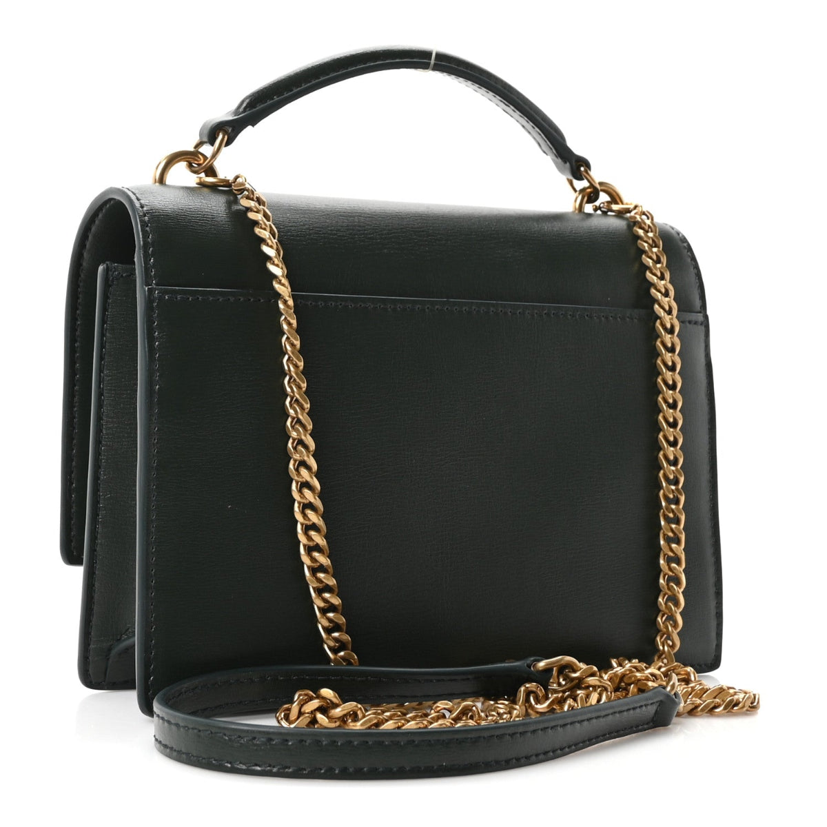 Calfskin Monogram Sunset Chain Wallet New Vert Fonce