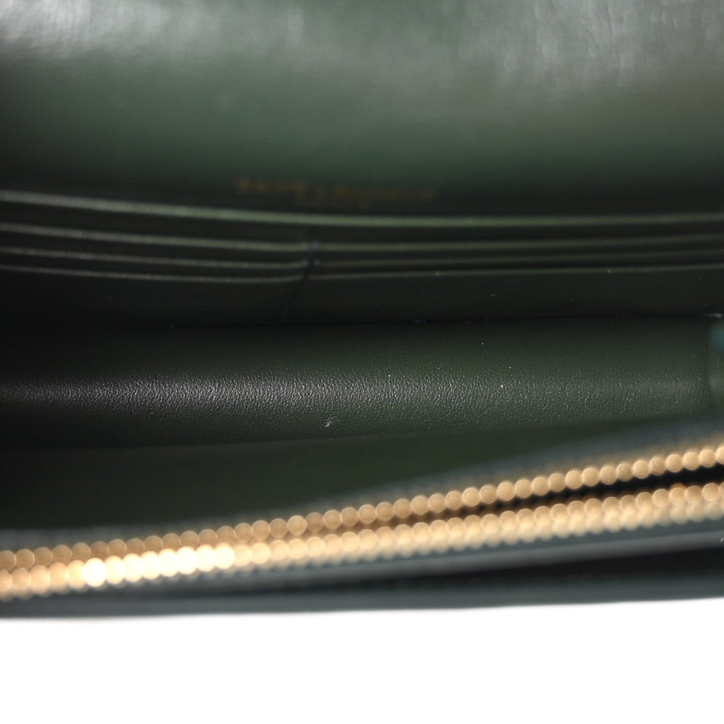 Calfskin Monogram Sunset Chain Wallet New Vert Fonce