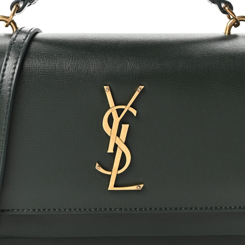 Calfskin Monogram Sunset Chain Wallet New Vert Fonce