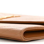 Grain De Poudre Matelasse Chevron Monogram Envelope Clutch Natural Dark