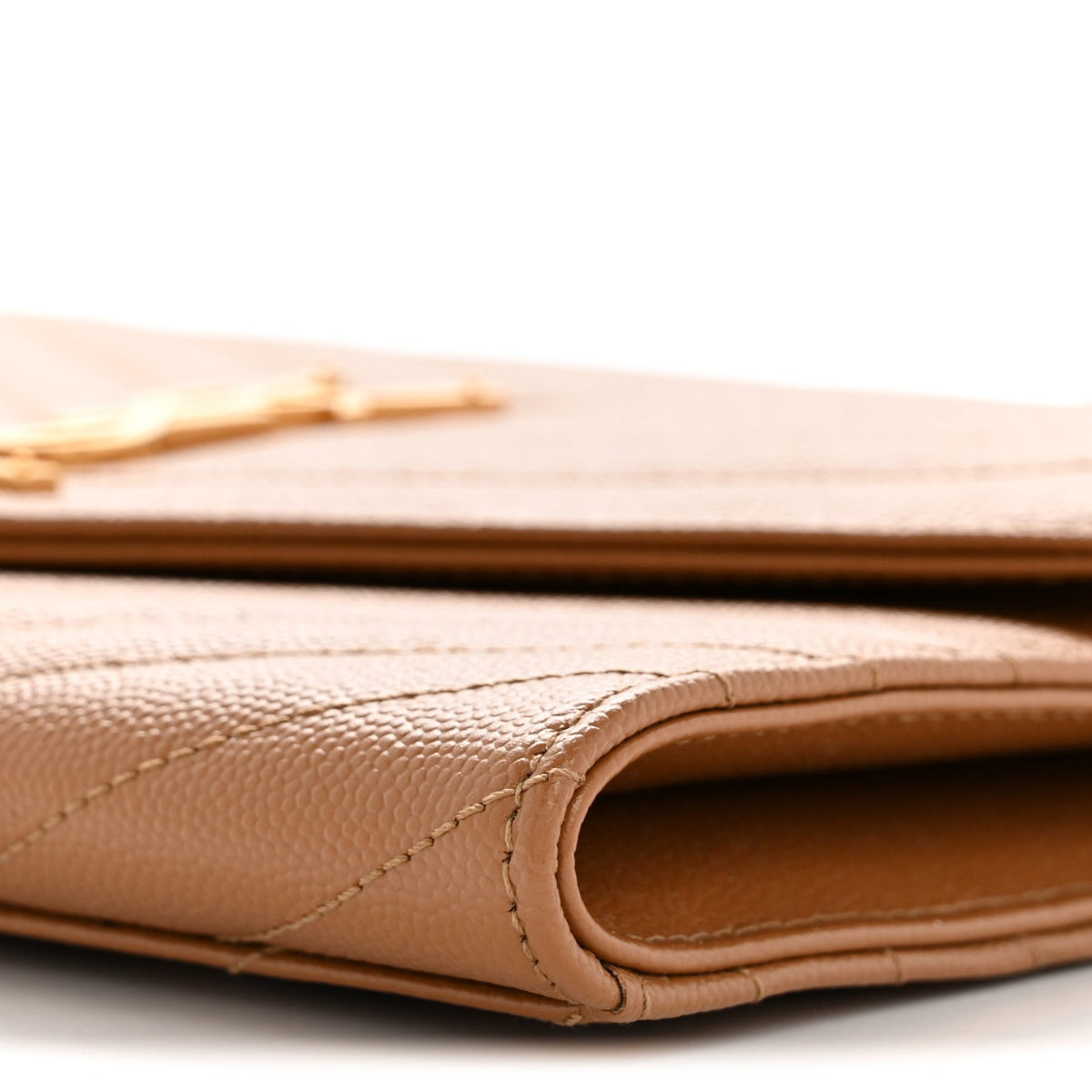 Grain De Poudre Matelasse Chevron Monogram Envelope Clutch Natural Dark