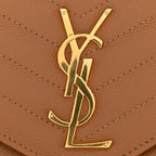 Grain De Poudre Matelasse Chevron Monogram Envelope Clutch Natural Dark