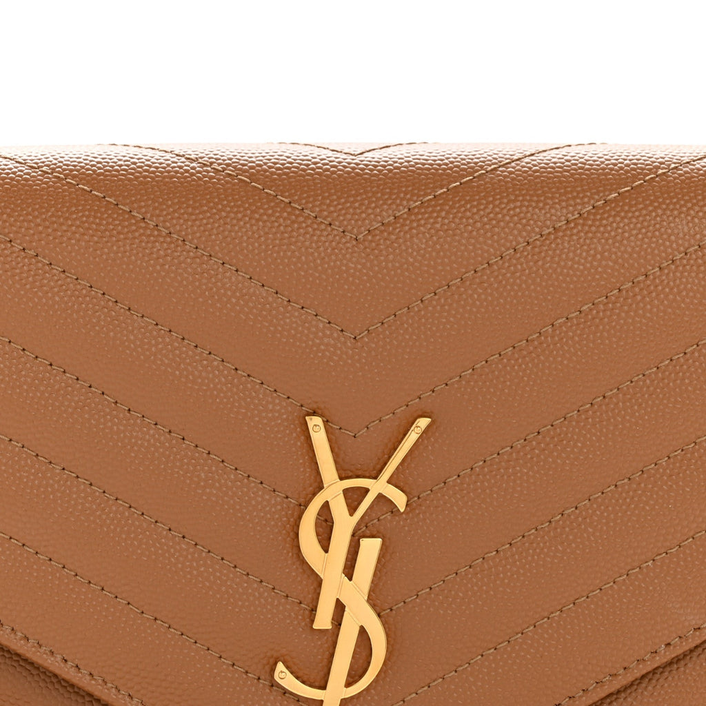 Grain De Poudre Matelasse Chevron Monogram Envelope Clutch Natural Dark