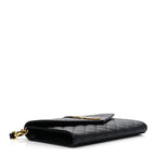 Grain De Poudre Textured Mixed Matelasse Triquilt Monogram Clutch Black