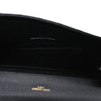 Grain De Poudre Textured Mixed Matelasse Triquilt Monogram Clutch Black