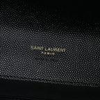 Grain De Poudre Textured Mixed Matelasse Triquilt Monogram Clutch Black