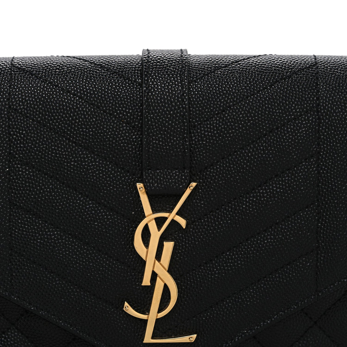 Grain De Poudre Textured Mixed Matelasse Triquilt Monogram Clutch Black