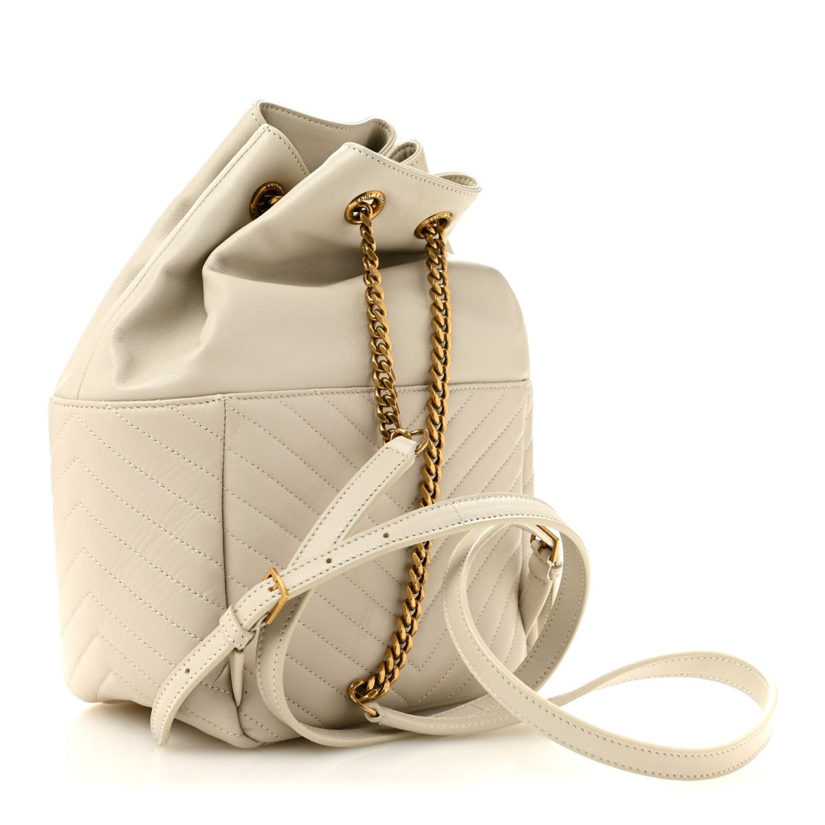Lambskin Matelasse Monogram Joe Backpack Cream