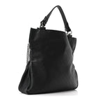 Sakai Be Green Calfskin Diagonal Stitched Medium Blondie Tote Black