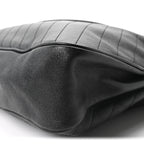 Sakai Be Green Calfskin Diagonal Stitched Medium Blondie Tote Black