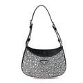 Satin Crystal Cleo Adjustable Strap Shoulder Bag Metal