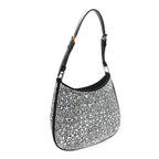 Satin Crystal Cleo Adjustable Strap Shoulder Bag Metal