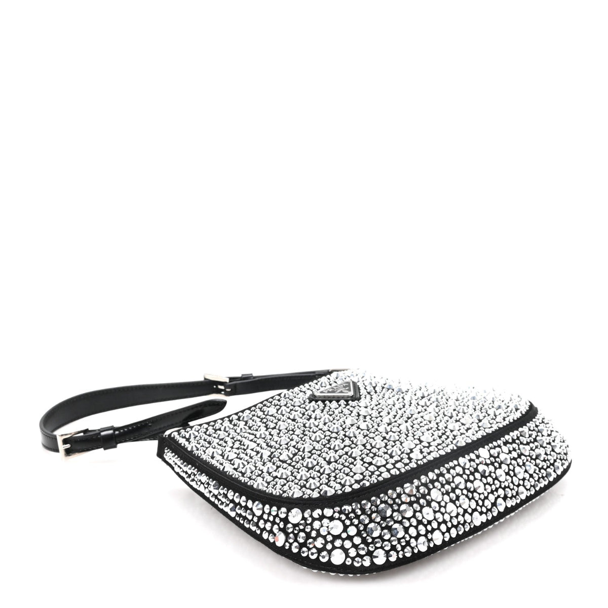 Satin Crystal Cleo Adjustable Strap Shoulder Bag Metal
