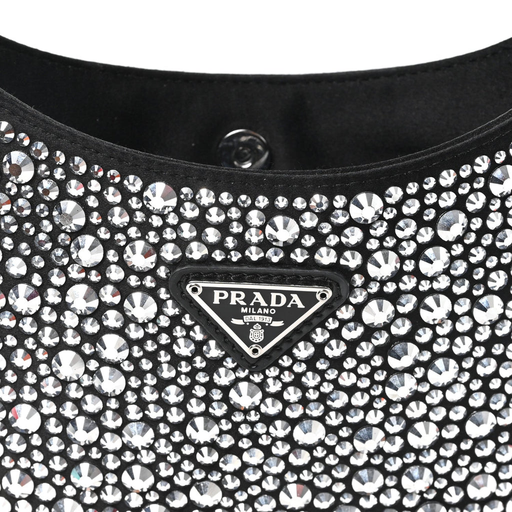 Satin Crystal Cleo Adjustable Strap Shoulder Bag Metal