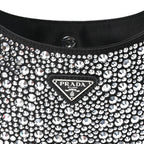Satin Crystal Cleo Adjustable Strap Shoulder Bag Metal