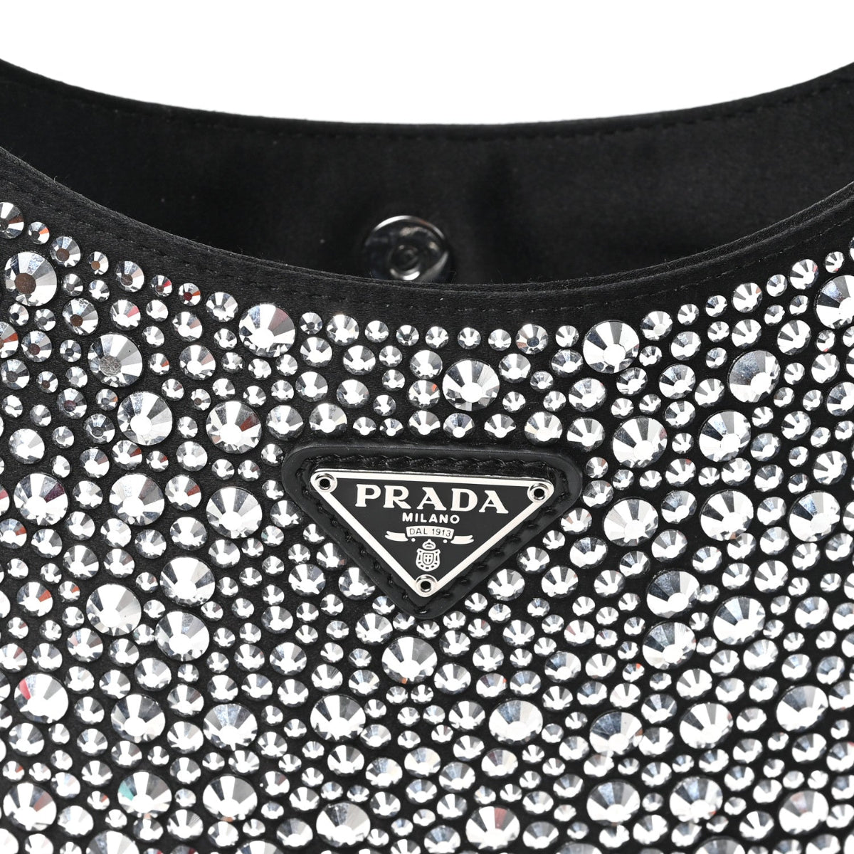 Satin Crystal Cleo Adjustable Strap Shoulder Bag Metal