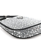 Satin Crystal Cleo Adjustable Strap Shoulder Bag Metal
