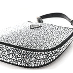 Satin Crystal Cleo Adjustable Strap Shoulder Bag Metal