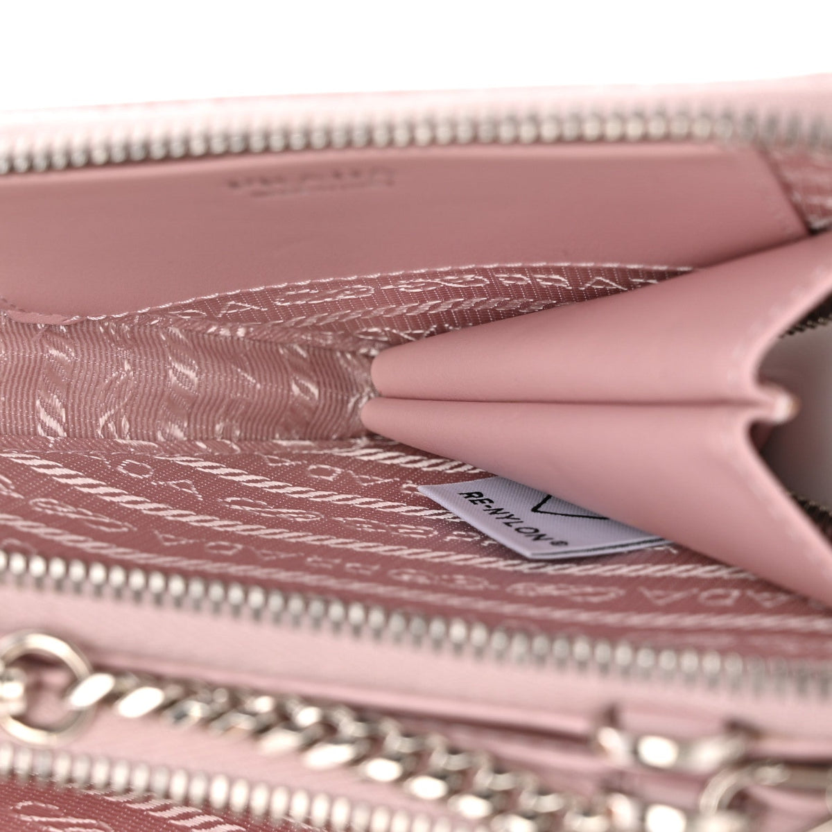 Satin Crystal Mini Triangle Crossbody Pouch Alabastro