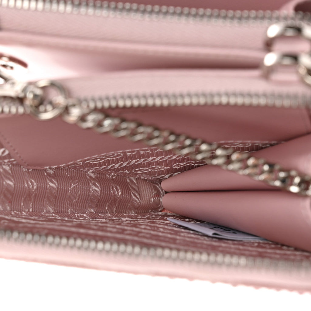Satin Crystal Mini Triangle Crossbody Pouch Alabastro
