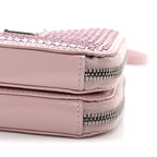 Satin Crystal Mini Triangle Crossbody Pouch Alabastro