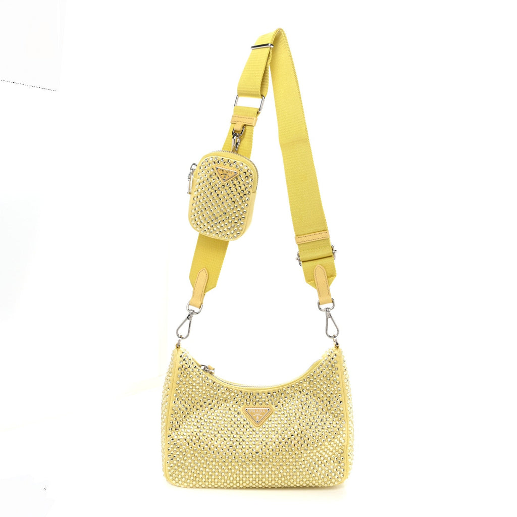 Satin Crystal Re-Edition 2005 Shoulder Bag Ananas
